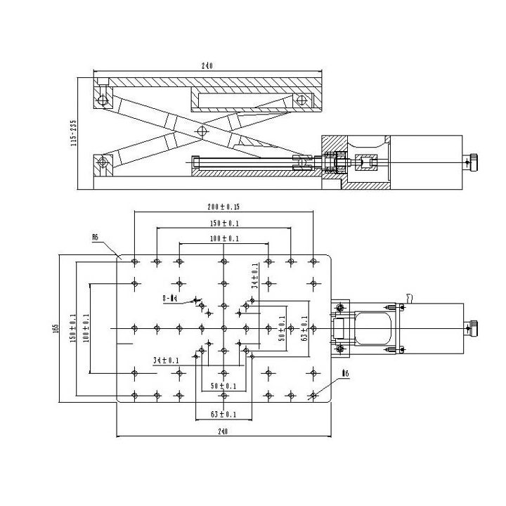 Моторизованный лабораторный домкрат - WN10VA120